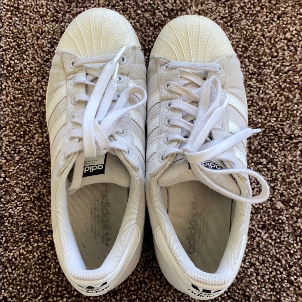 Adidas Women's Gray and White Sneakers - Picture 7 of 8